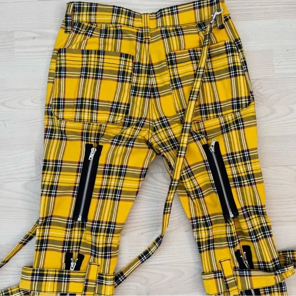 TRIPP yellow plaid pants - punk gothic y2k style